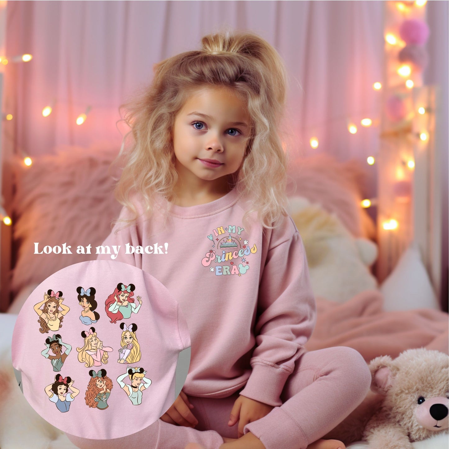 'In My Princess Era' Double Sided Print Pink Jumper: Kids