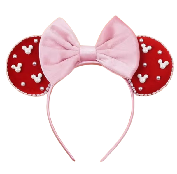 Limited Edition Red Velvet Pearl Minnie Mouse Ears