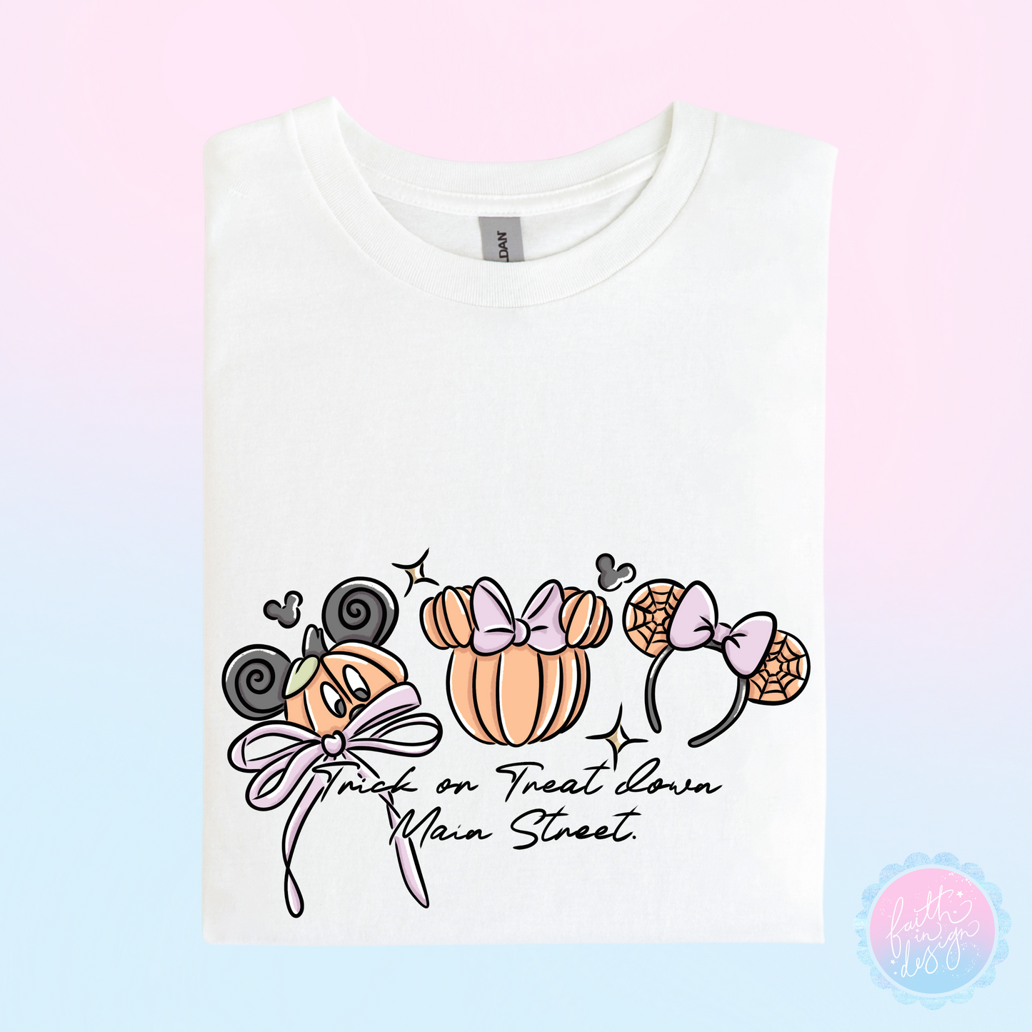 Halloween "Trick or Treat on Main St" Ear Design T-Shirt