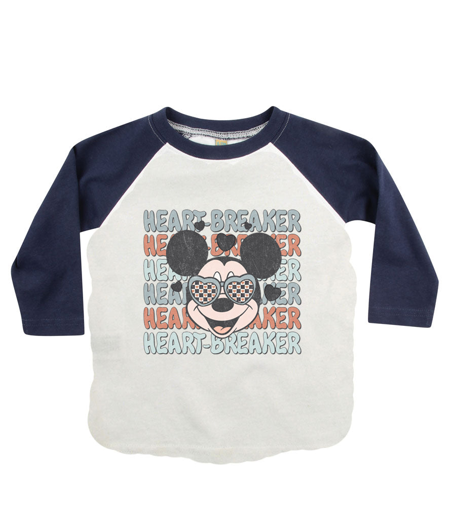 Mickey Heartbreaker Baseball Long Sleeve Top: Kids