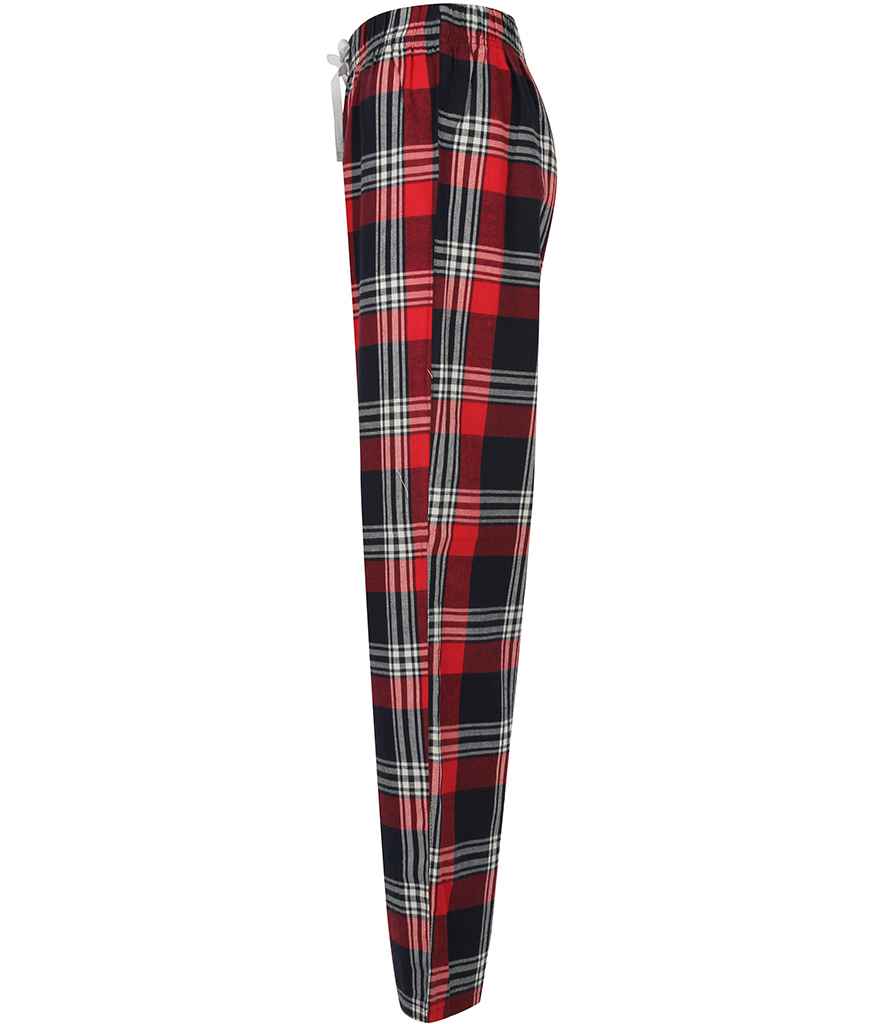 Red and Navy Tartan Adults Pyjama Bottoms - Men and Womens