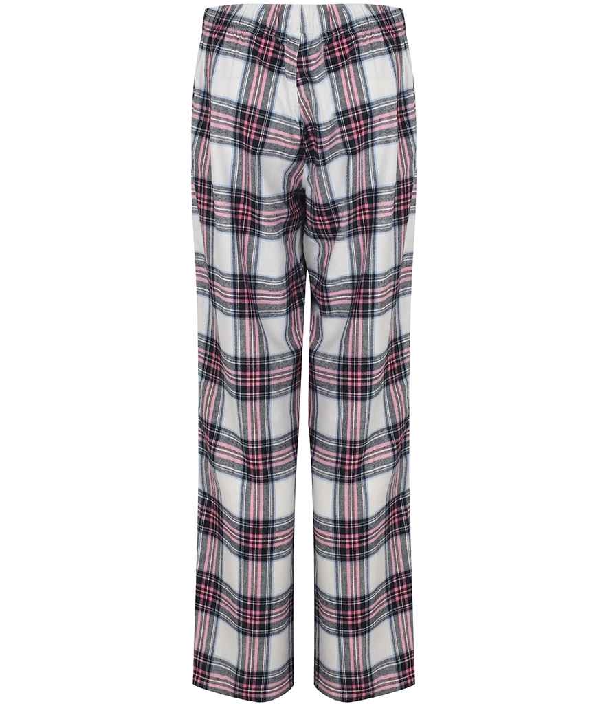 Pink and White Tartan Adults Pyjama Bottoms - Womens