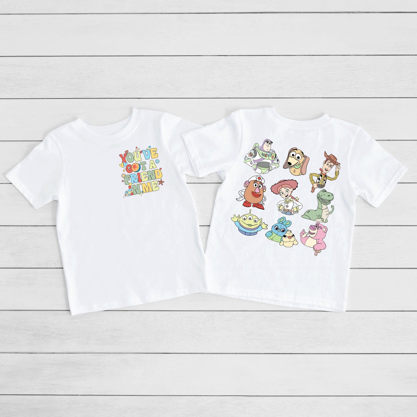 Toy Friends 'You've Got A Friend In Me' Double Sided Print T-Shirt: Kids