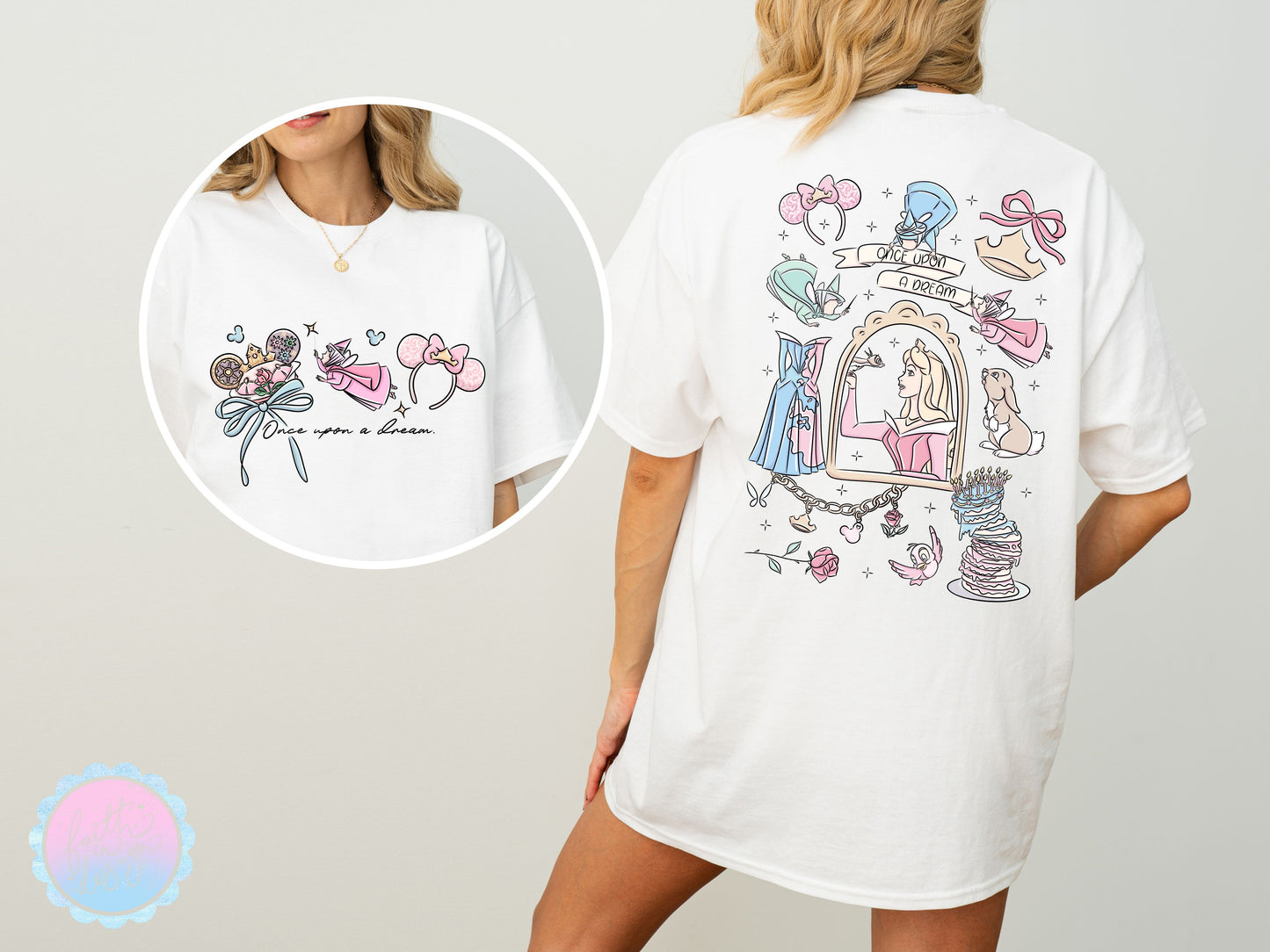 Aurora Ears Design, With Matching Full Design On The Back T-Shirt
