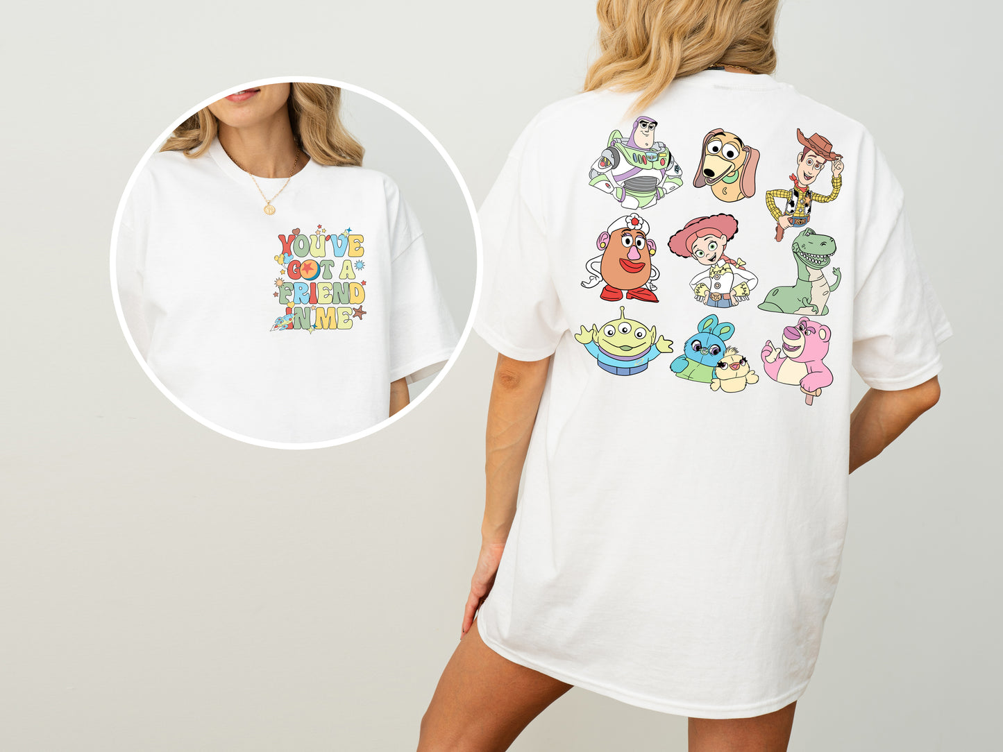 Toy Friends 'You've Got A Friend In Me' Double Sided Print T-Shirt: Adults