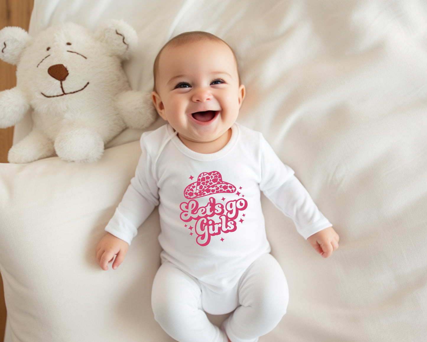 'Let's Go Girls' Pink Cowgirl Hat Sweatshirt / T-Shirt for Adults and Kids / Cowgirl Hen Do Party Tops