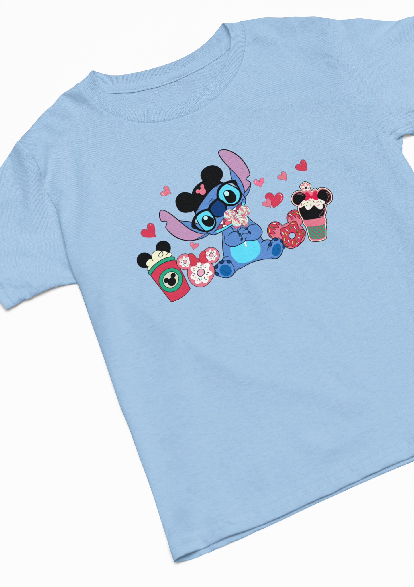 Snacks in a Stitch Valentines T-Shirt: Adults and Kids Sizes