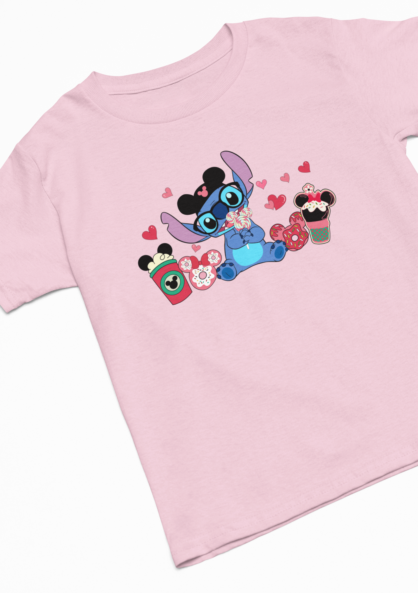 Snacks in a Stitch Valentines T-Shirt: Adults and Kids Sizes