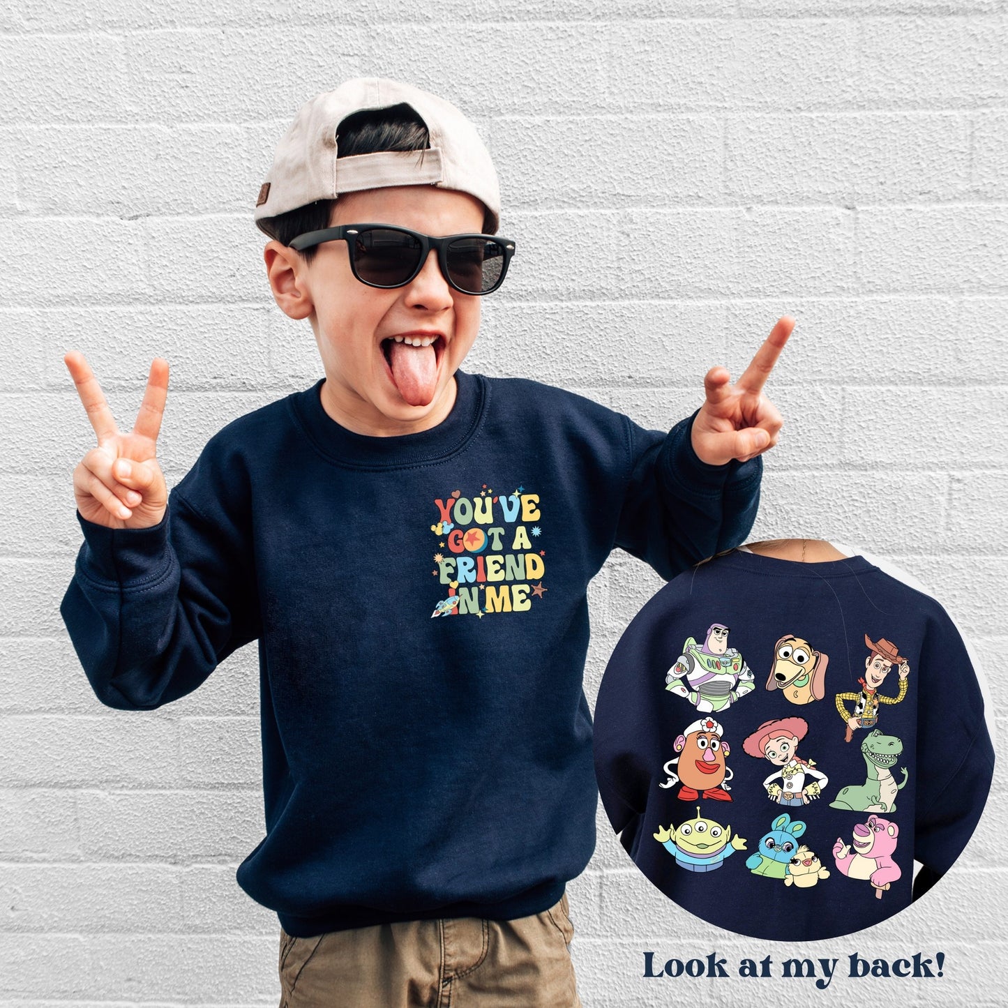Toy Friends 'You've Got A Friend In Me' Double Sided Navy Jumper: Kids