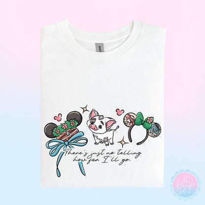 Moana "There’s Just No Telling How Far I’ll Go” Character Hat Ear Design T-Shirt