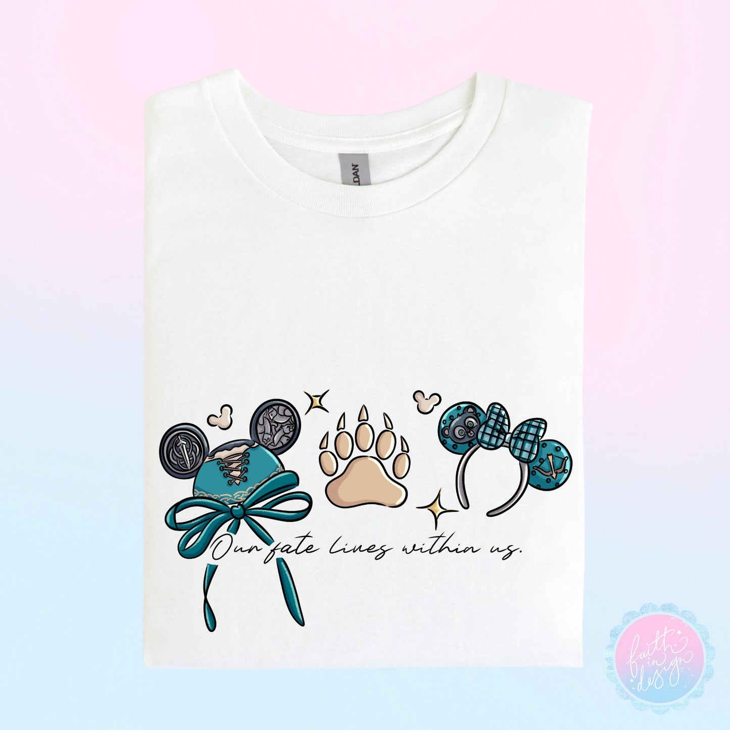 Merida "Our Fate Lives Within Us” Character Hat Ear Design T-Shirt