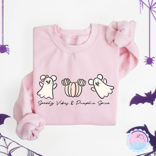 Spooky Vibes & Pumpkin Spice Sweatshirt