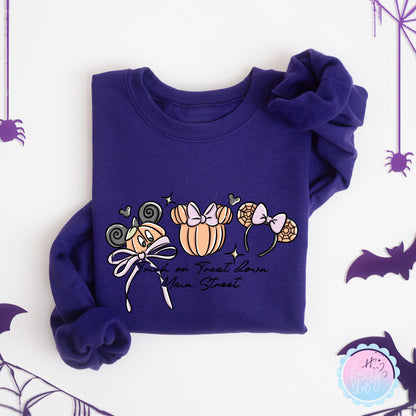 Halloween "Trick or Treat on Main St" Ear Design Sweatshirt