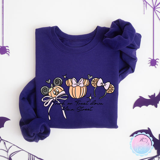Halloween "Trick or Treat on Main St" Ear Design Sweatshirt