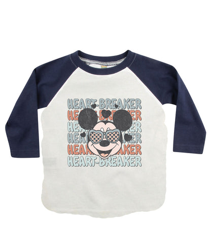 Mickey Heartbreaker Baseball Long Sleeve Top: Kids
