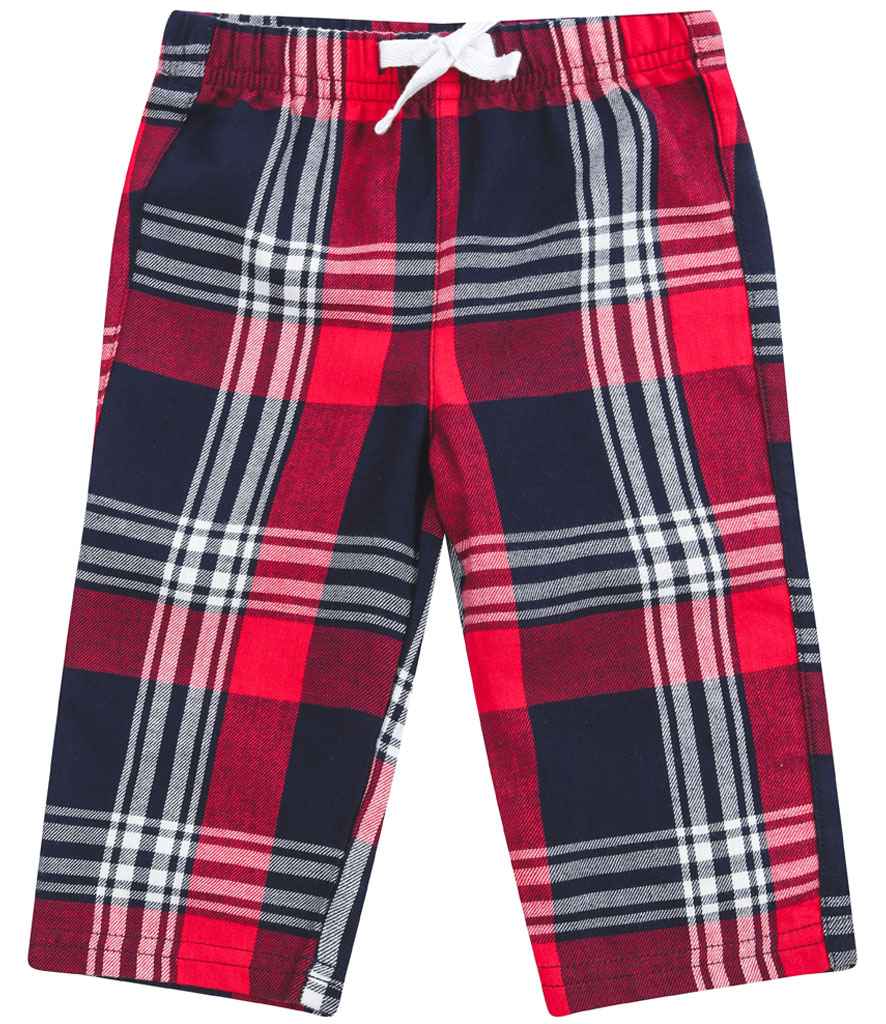 Red and Navy Tartan Baby and Kids Pyjama Bottoms