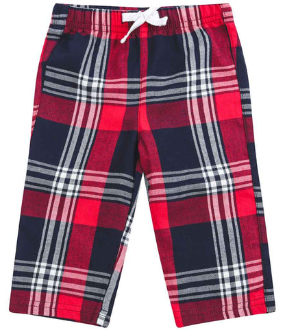 Red and Navy Tartan Baby and Kids Pyjama Bottoms