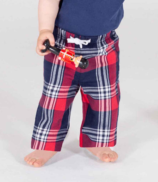 Red and Navy Tartan Baby and Kids Pyjama Bottoms