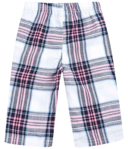 Pink and White Tartan Baby and Kids Pyjama Bottoms