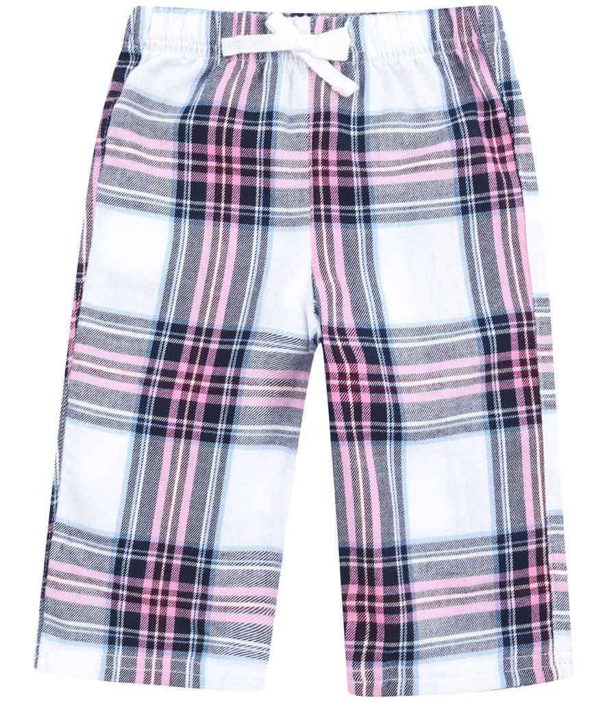 Pink and White Tartan Baby and Kids Pyjama Bottoms