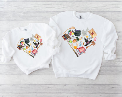 Magical School of Witchcraft and Wizardry Heart Adults Jumper or T-Shirt - Magic School Supplies
