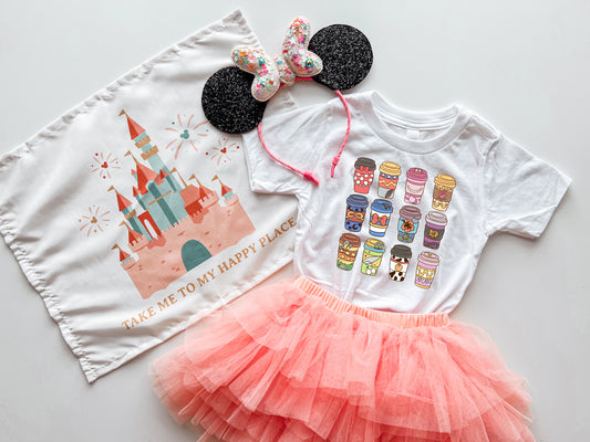 Coffee Cup Characters T-Shirt: Kids