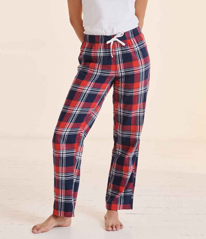 Red and Navy Tartan Adults Pyjama Bottoms - Men and Womens