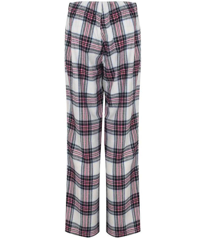 Pink and White Tartan Adults Pyjama Bottoms - Womens