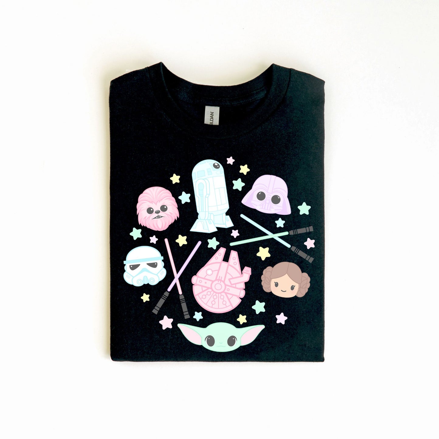 Adult's Pastel Star Wars Black T-Shirt