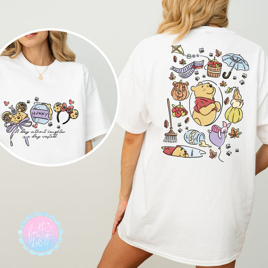 Winnie The Pooh Ears Design, With Matching Autumn Design On The Back