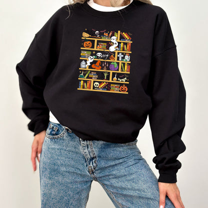 HALLOWEEN 2024: Spooky Bookshelf Adults Sweatshirt