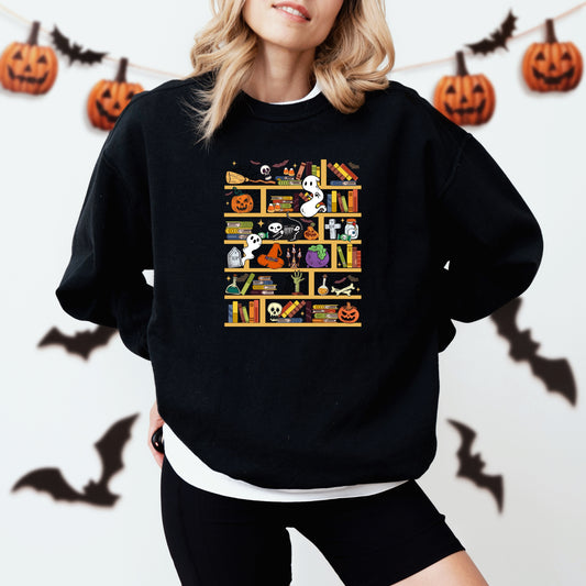 HALLOWEEN 2024: Spooky Bookshelf Adults Sweatshirt