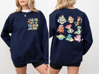 Toy Friends 'You've Got A Friend In Me' Double Sided Print Navy Jumper: Adults