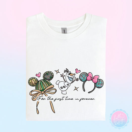 Anna "For The First Time In Forever" Character Hat Ear Design T-Shirt