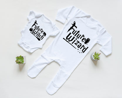 Future Witch or Wizard Magical Halloween Baby Vest, Sleepsuit or Kids T-Shirt