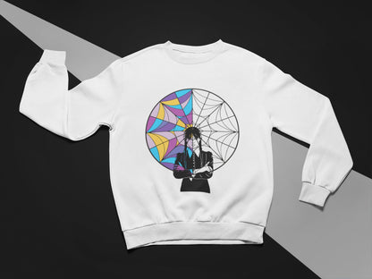 Wednesday Addams Inspired Stained Glass Coloured Window Sweatshirt or T-Shirt - Kids and Adults