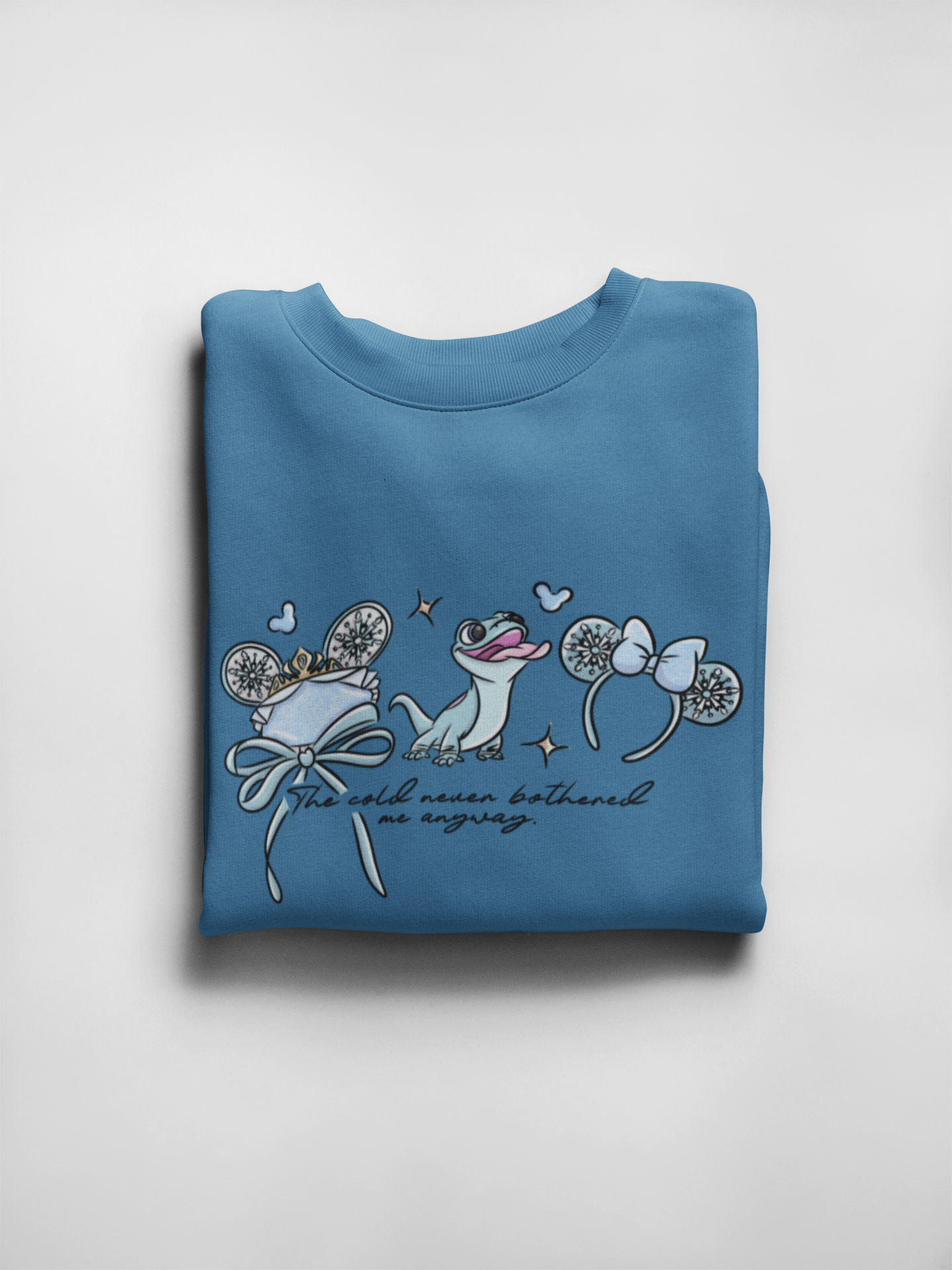 Elsa "The Cold Never Bothered Me Anyway" Character Hat Ear Design Sweatshirt
