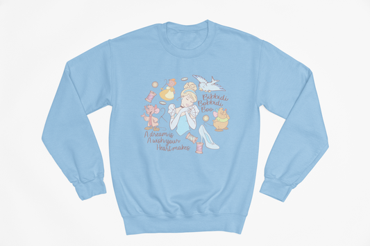 Cinderella Bibbidi Bobbidi Boo Blue Jumper: Adult and Kids Sizes