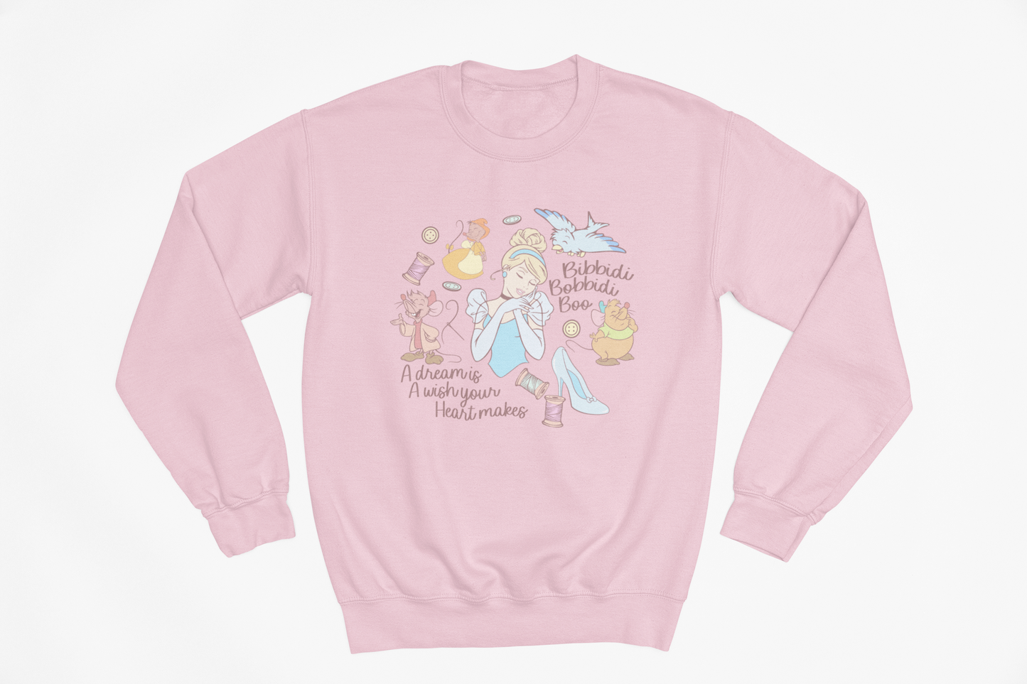 Cinderella Bibbidi Bobbidi Boo Pink Jumper: Adult and Kids Sizes
