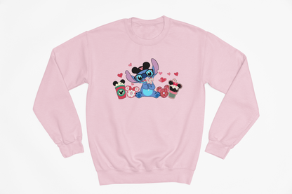 Snacks in a Stitch Valentines Jumper: Adult and Kids Sizes