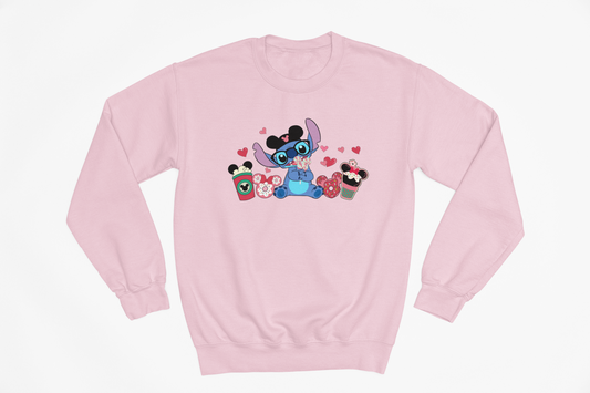 Snacks in a Stitch Valentines Jumper: Adult and Kids Sizes