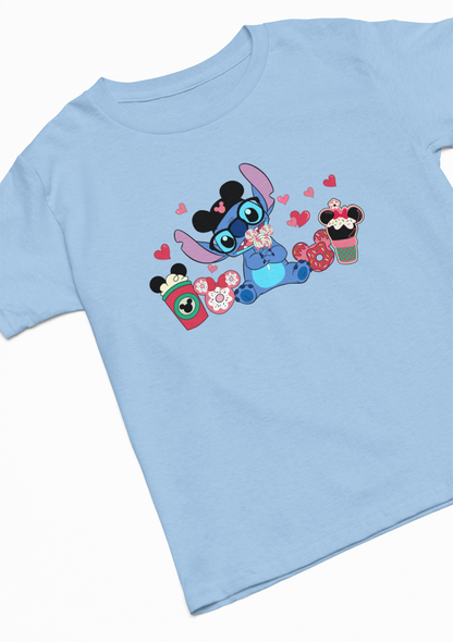 Snacks in a Stitch Valentines T-Shirt: Adults and Kids Sizes