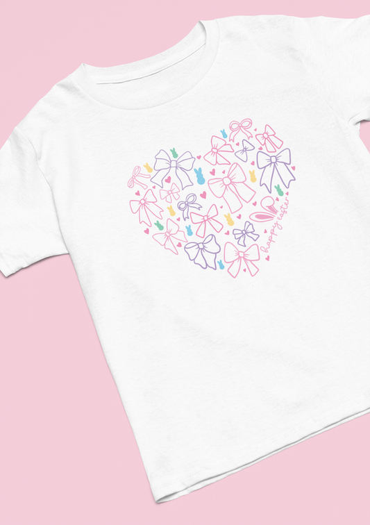 Easter Bow Heart Kids T-Shirt