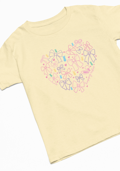 Easter Bow Heart Kids T-Shirt