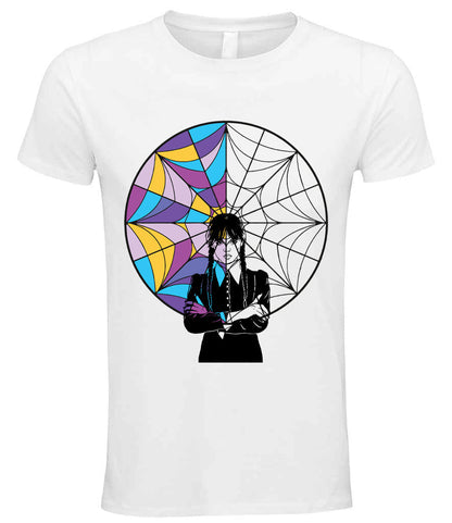 Wednesday Addams Inspired Stained Glass Coloured Window Sweatshirt or T-Shirt - Kids and Adults