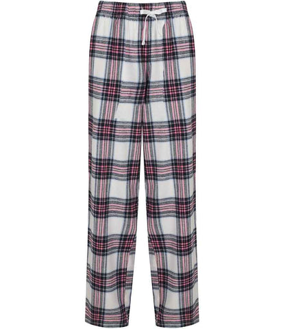 Pink and White Tartan Adults Pyjama Bottoms - Womens