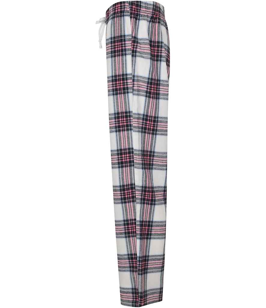 Pink and White Tartan Adults Pyjama Bottoms - Womens